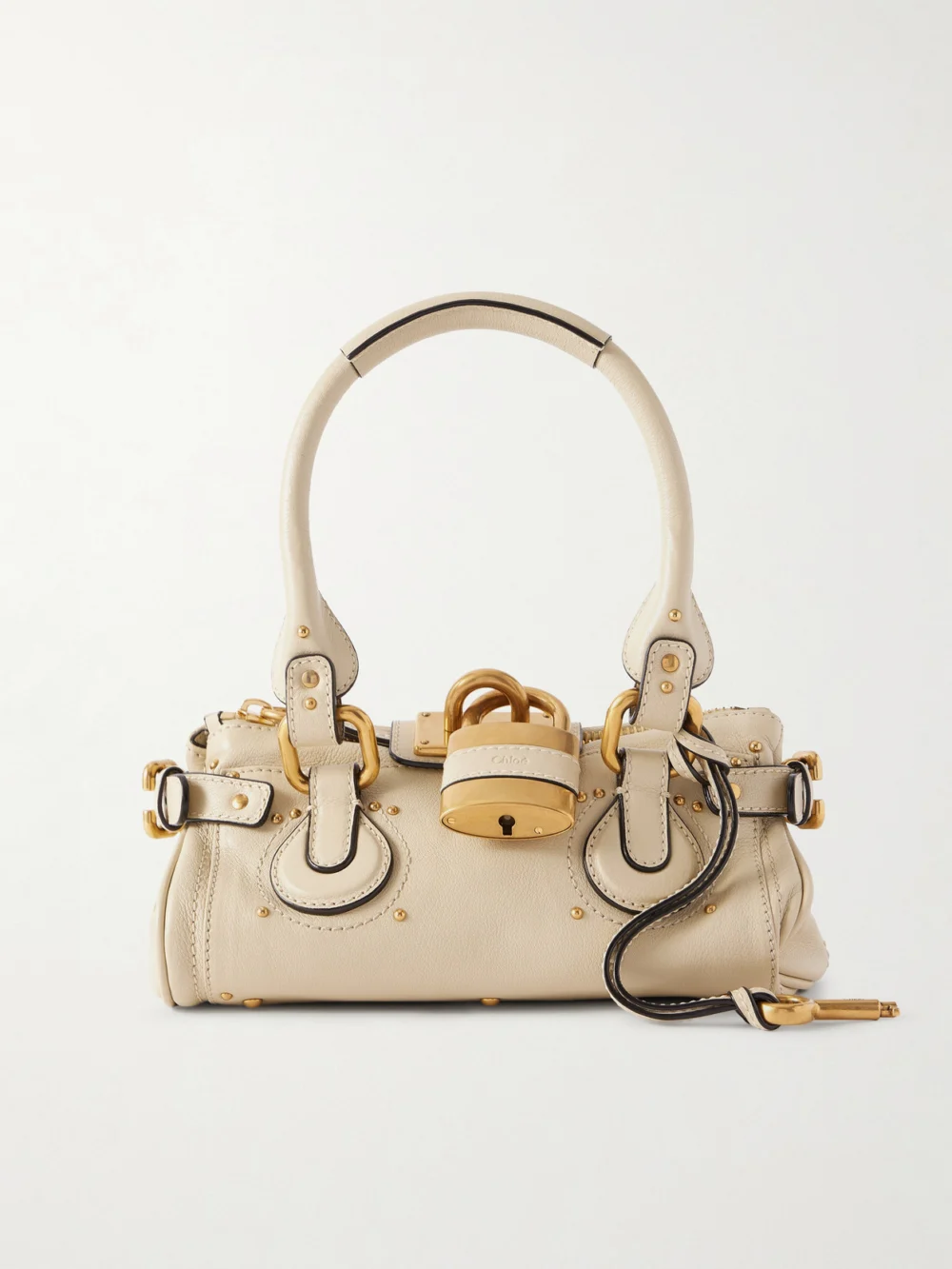 Chloé Paddington Embellished Leather Top-handle Bag in cream