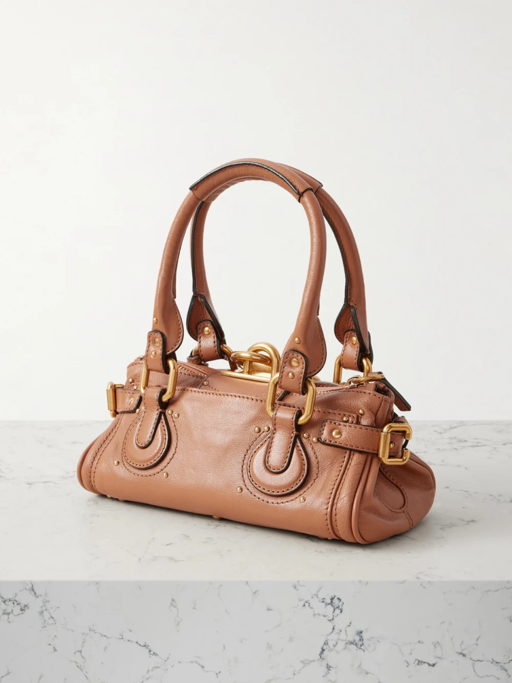 Back view of the Chloé Paddington Embellished Leather Top-handle Bag