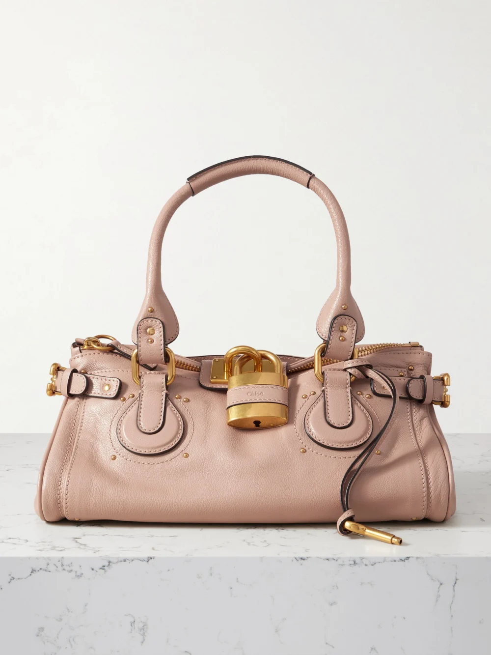 Chloé Paddington Embellished Leather Tote in blush