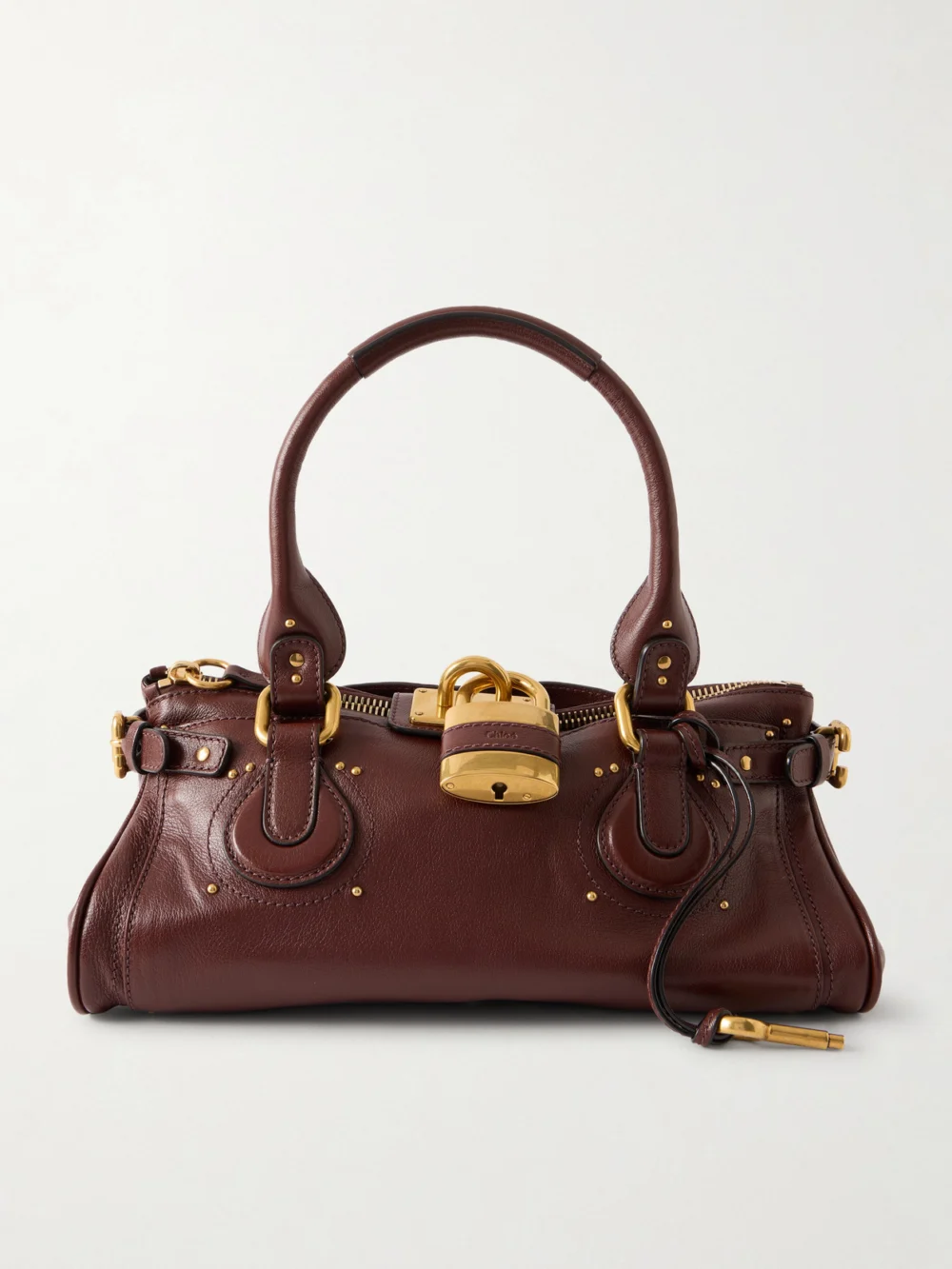 Chloé Paddington Embellished Leather Tote in brown