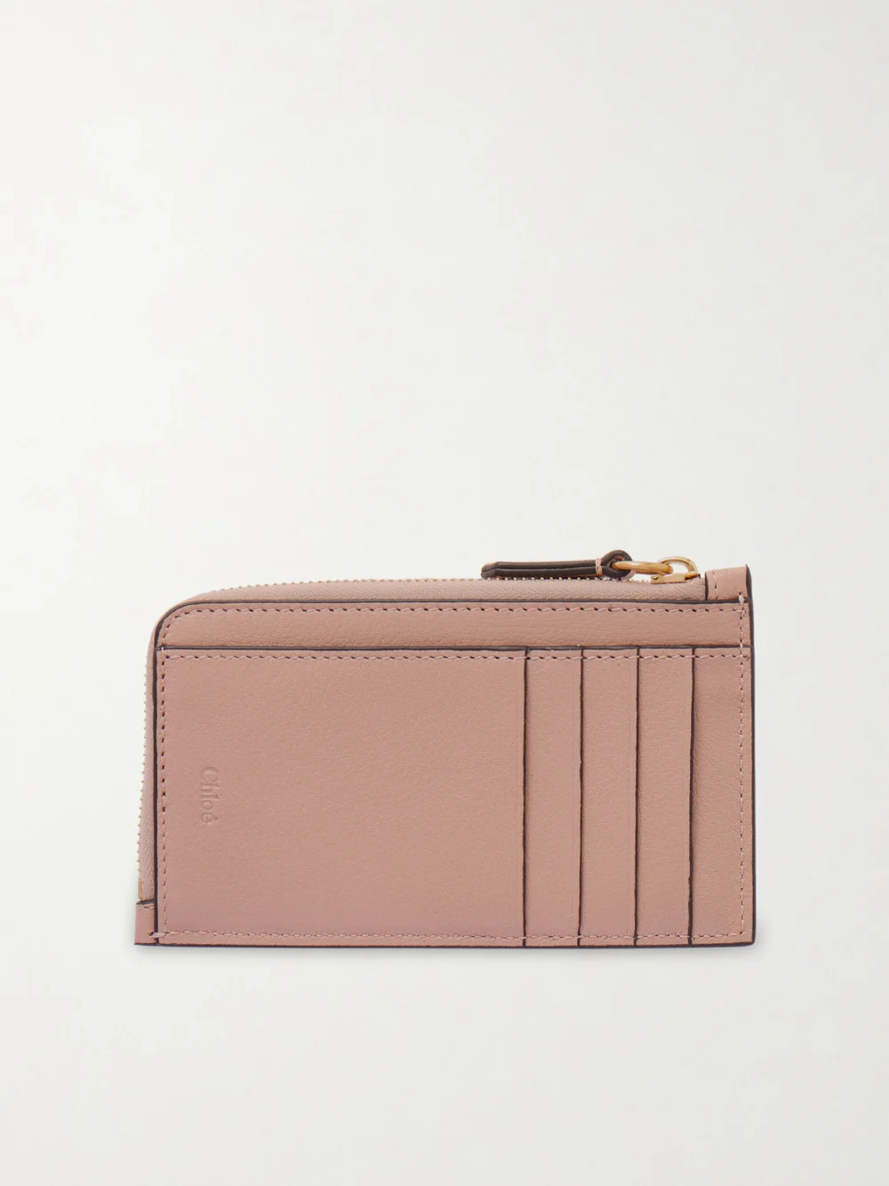 Back view of the Chloé Paddington Embellished Textured-leather Cardholder