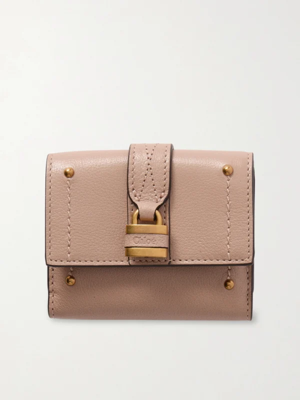 Chloé Paddington Embellished Textured-leather Cardholder