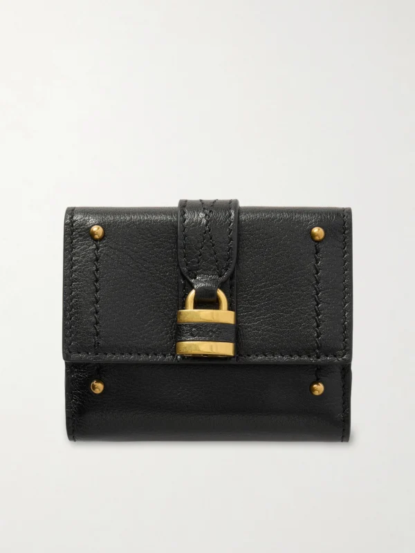 Chloé Paddington Embellished Textured-leather Cardholder
