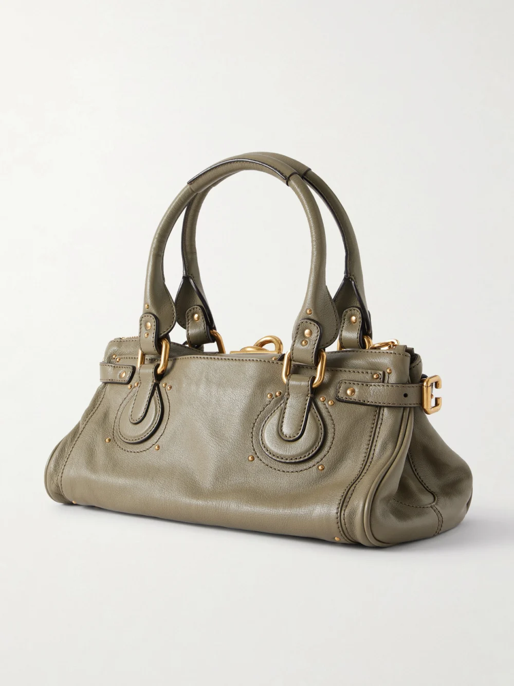 Back view of the Chloé Paddington Embellished Textured-leather Tote