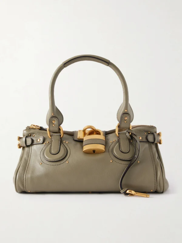 Chloé Paddington Embellished Textured-leather Tote