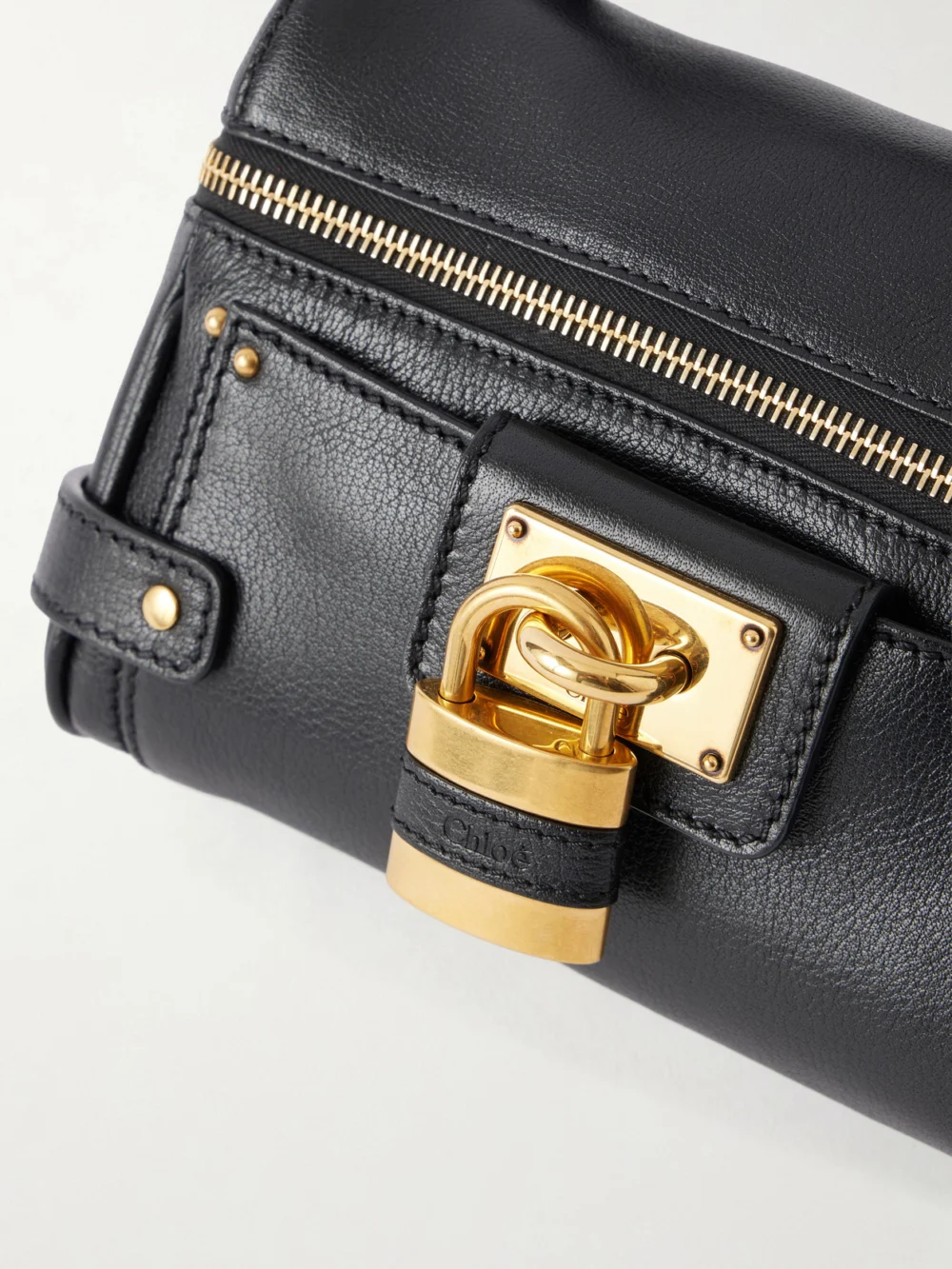 Close-up detail of the Chloé Paddington Leather Shoulder Bag