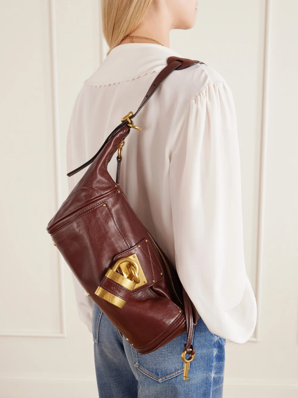 Chloé Paddington Leather Shoulder Bag, styled view