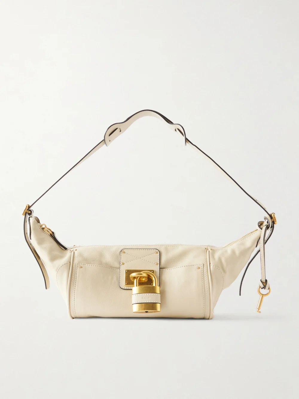 Chloé Paddington Leather Shoulder Bag in off-white