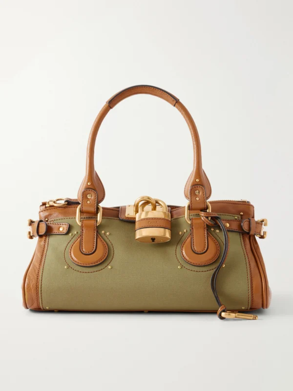 Chloé Paddington Leather-trimmed Canvas Shoulder Bag