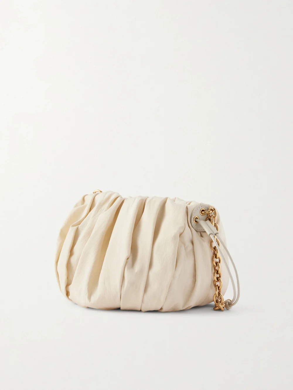 Back view of the Chloé Pleated Shell Shoulder Bag