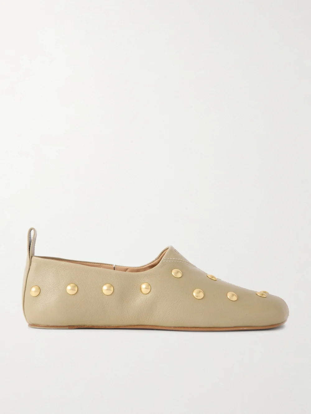 Chloé Rita Embellished Leather Ballet Flats in cream