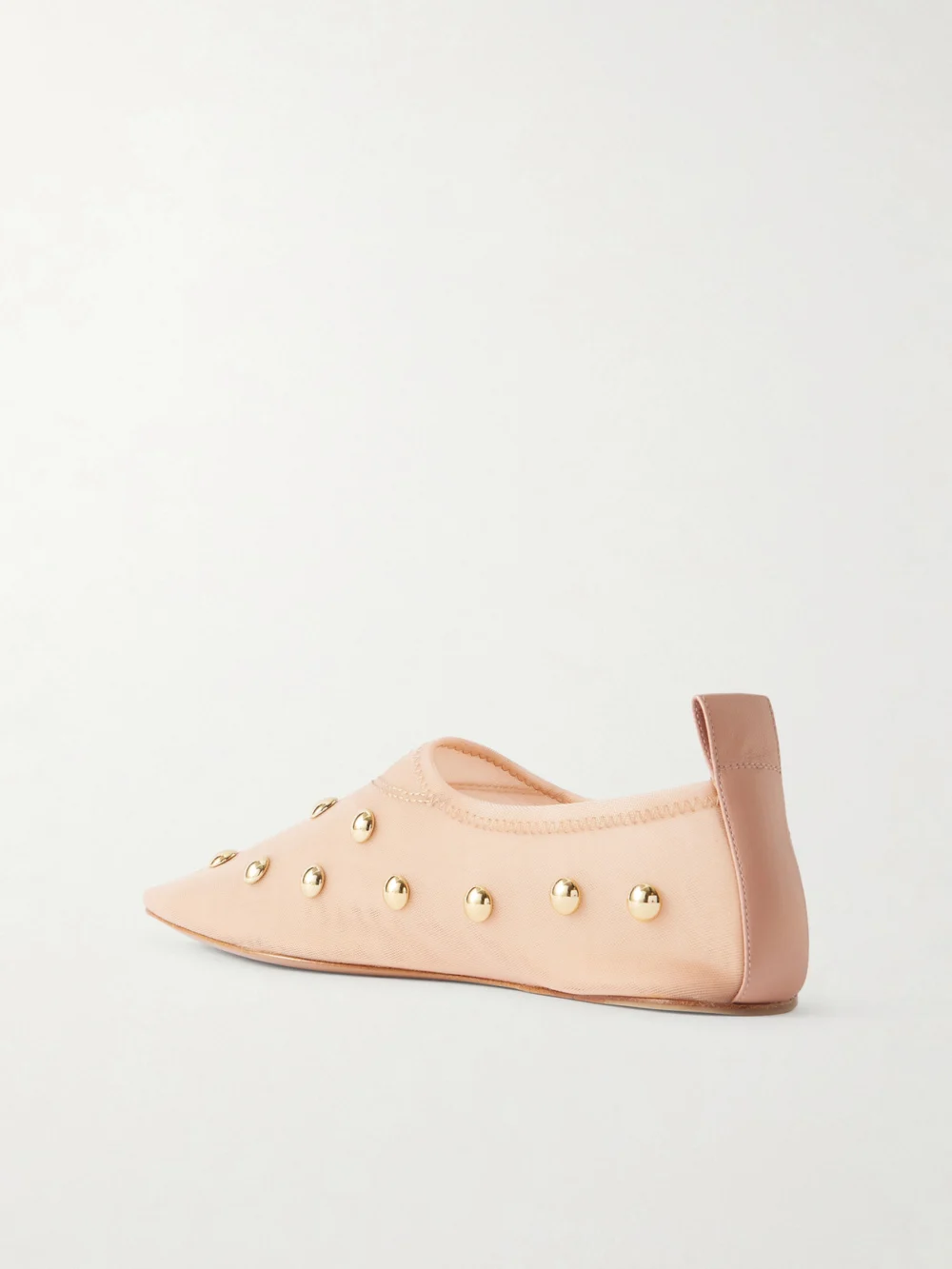 Back view of the Chloé Rita Studded Mesh Flats