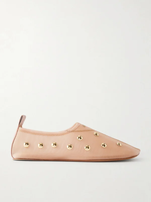 Chloé Rita Studded Mesh Flats