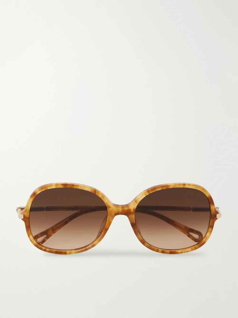 Chloé Rounded-frame Acetate Sunglasses in tortoiseshell