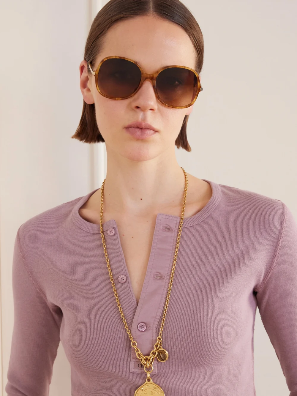 Chloé Rounded-frame Acetate Sunglasses, styled view
