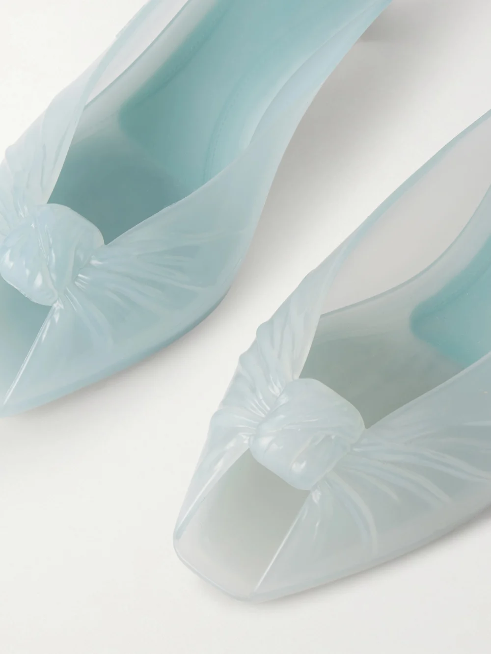 Close-up detail of the Chloé Ruched Tpu Mules