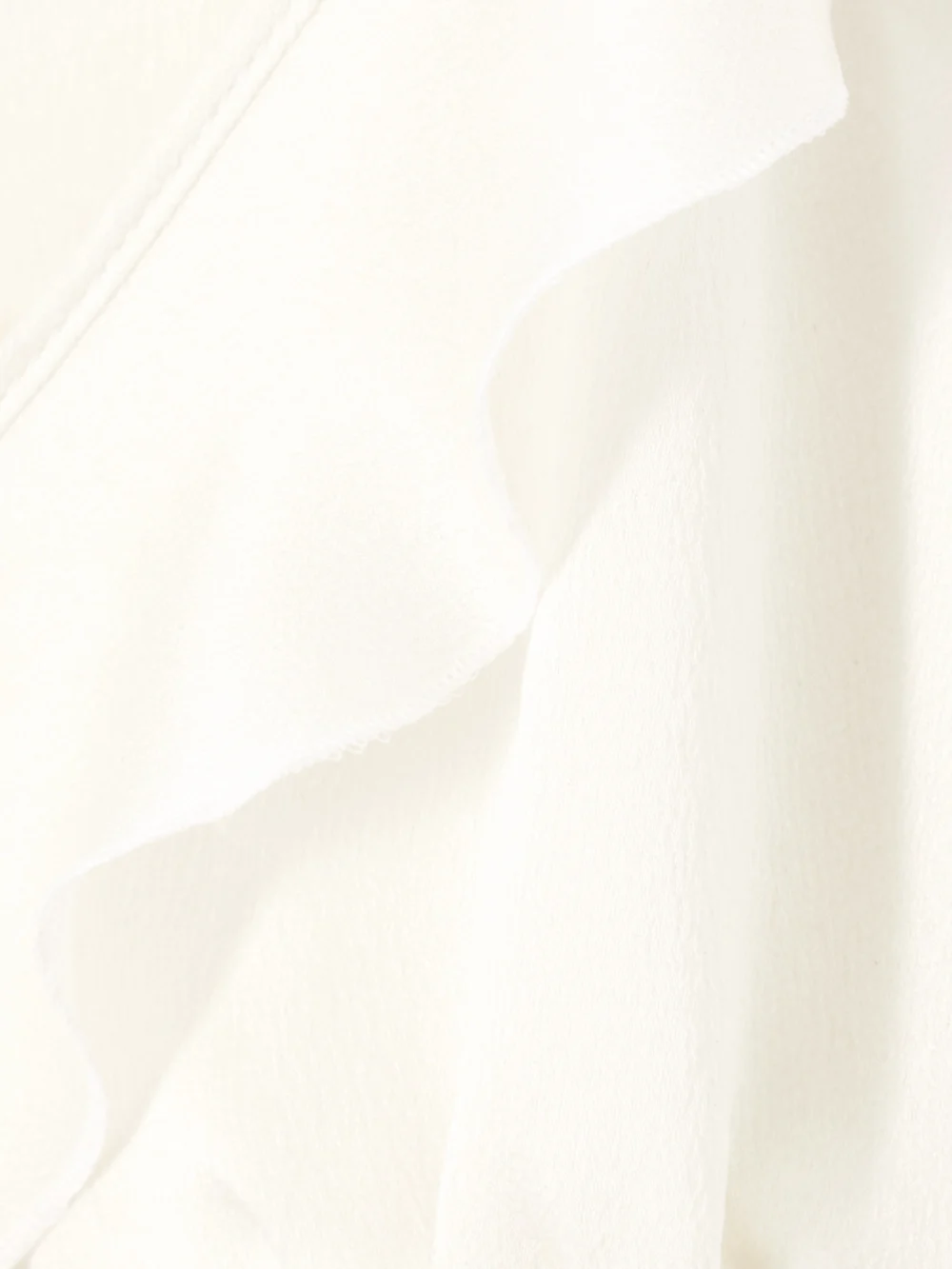 Close-up detail of the Chloé Ruffled Tie-front Silk-chiffon Top