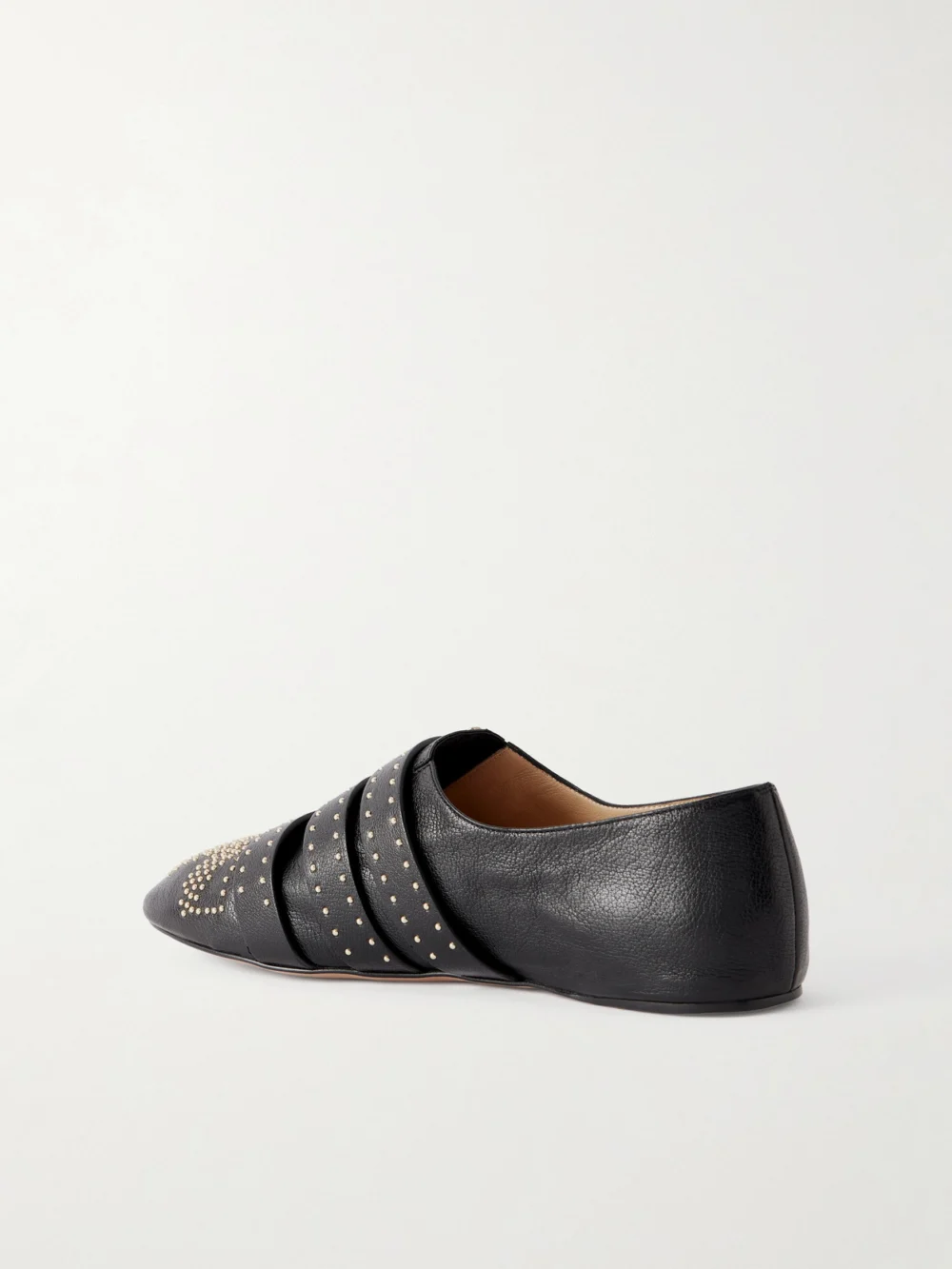 Back view of the Chloé Susan Studded Buckled Leather Flats