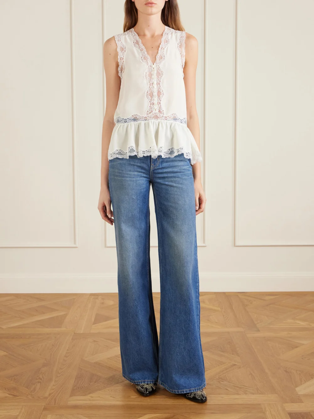 Chloé Susanna Studded Leather Mules, styled view