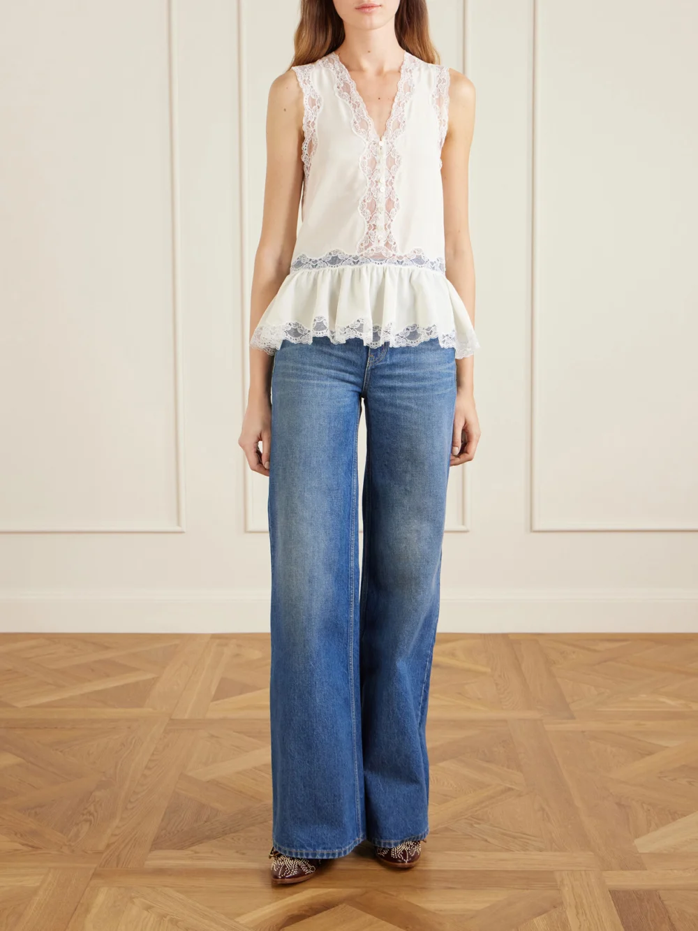Chloé Susanna Studded Leather Mules, styled view