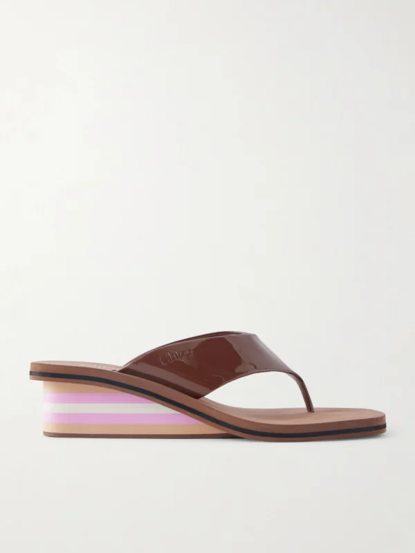 Chloé Swimming Cool Patent-leather Sandals