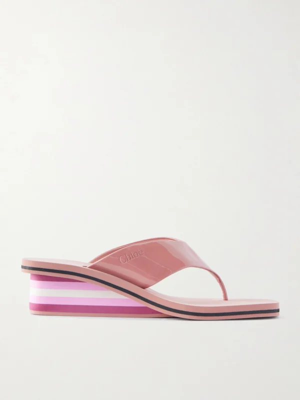 Chloé Swimming Cool Patent-leather Sandals