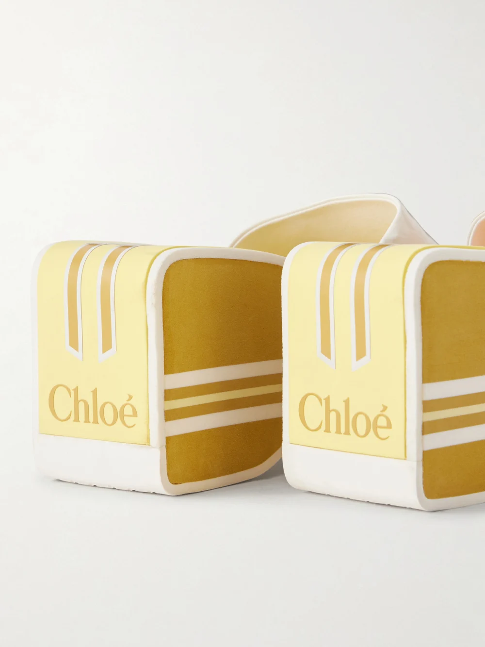 Close-up detail of the Chloé Swimming Cool Patent-leather Sandals