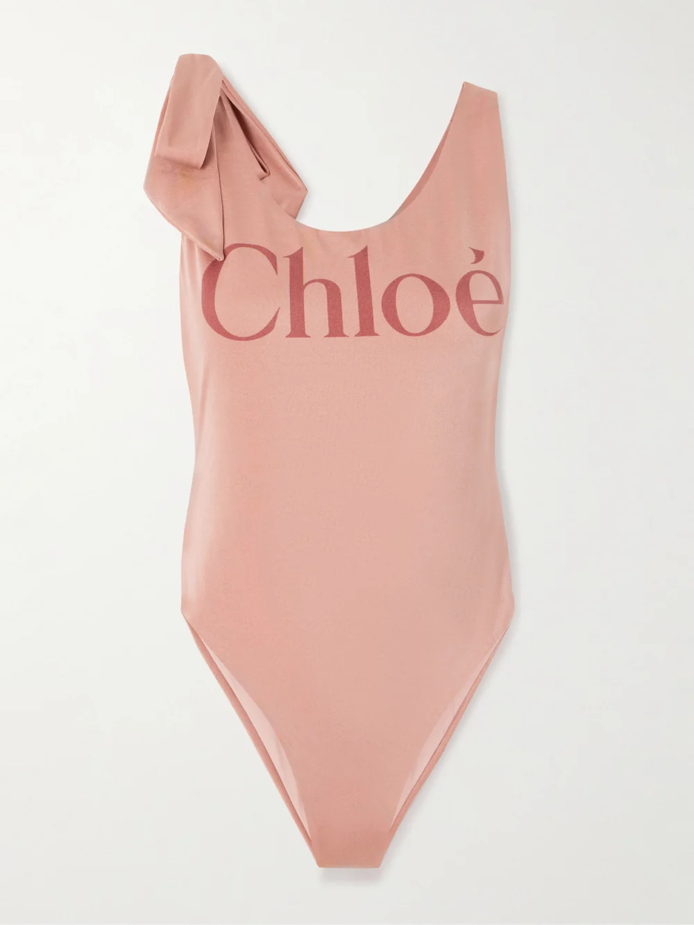 Chloé Tie-detailed Printed Swimsuit in pink