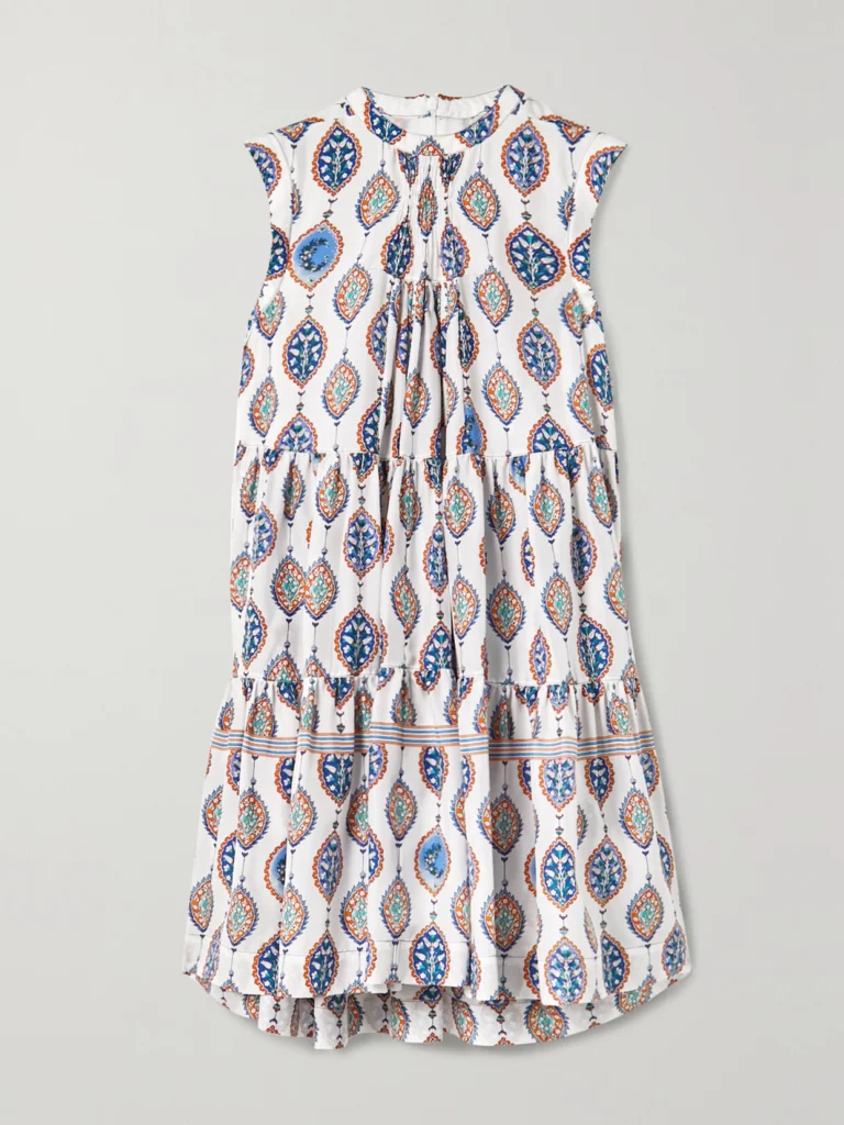 Chloé Tiered Printed Silk Crepe De Chine Mini Dress
