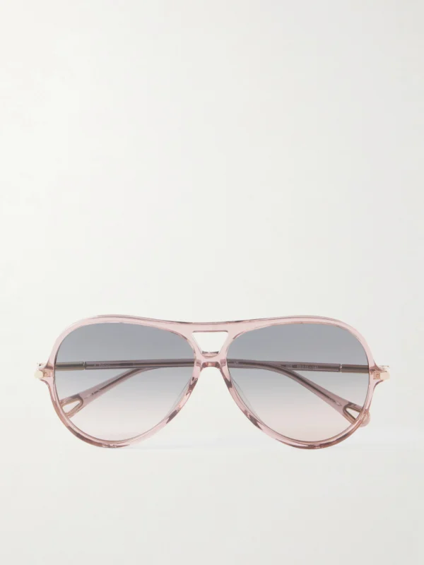 Chloé Tubolar Aviator-style Recycled-acetate Sunglasses