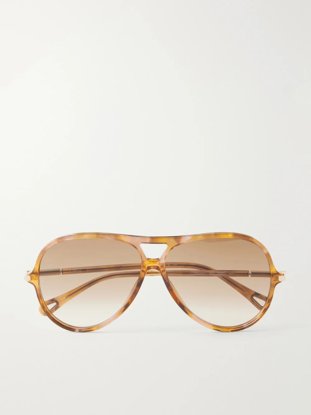 Chloé Tubolar Aviator-style Recycled Tortoiseshell Acetate Sunglasses in brown