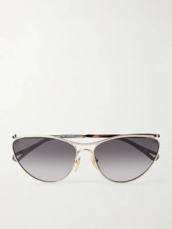 Chloé Uma Cat-eye Gold-tone Sunglasses