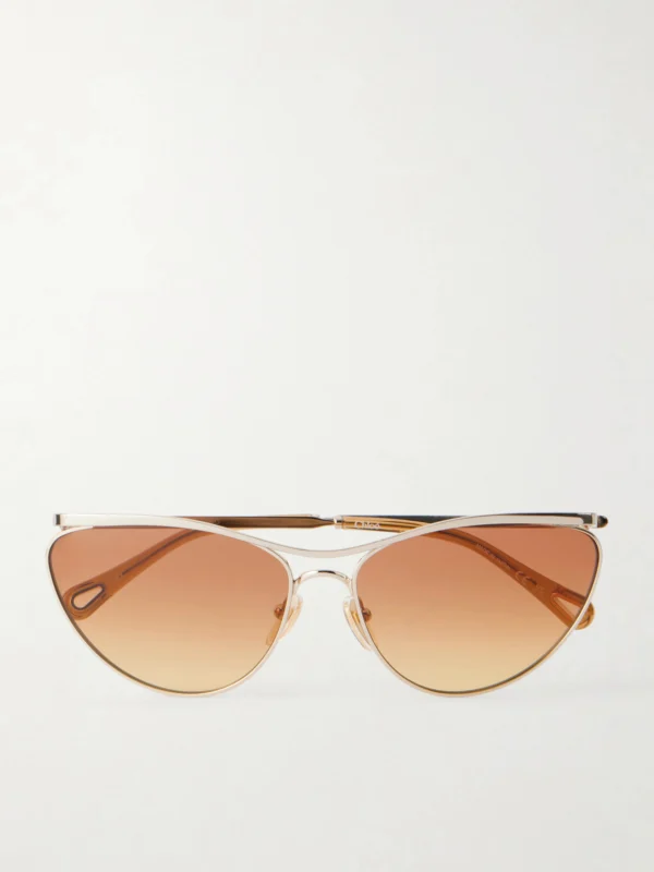 Chloé Uma Cat-eye Gold-tone Sunglasses