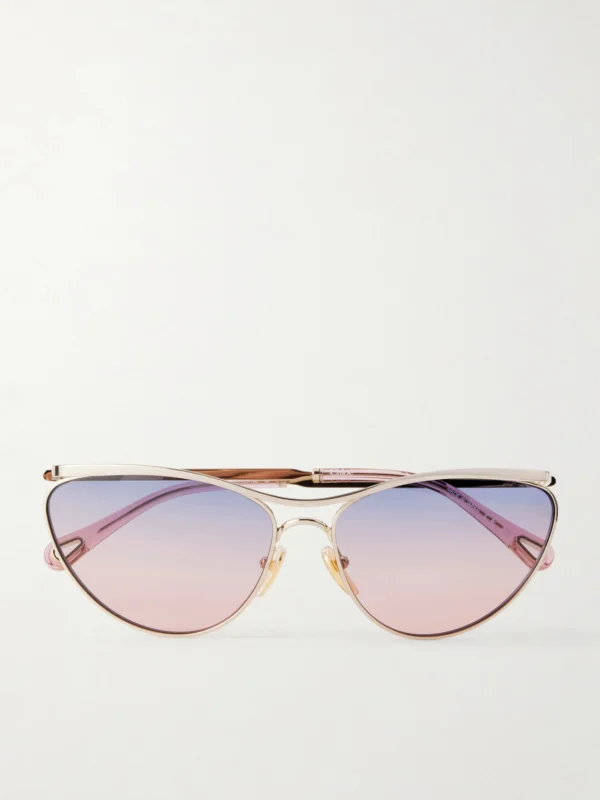 Chloé Uma Cat-eye Gold-tone Sunglasses