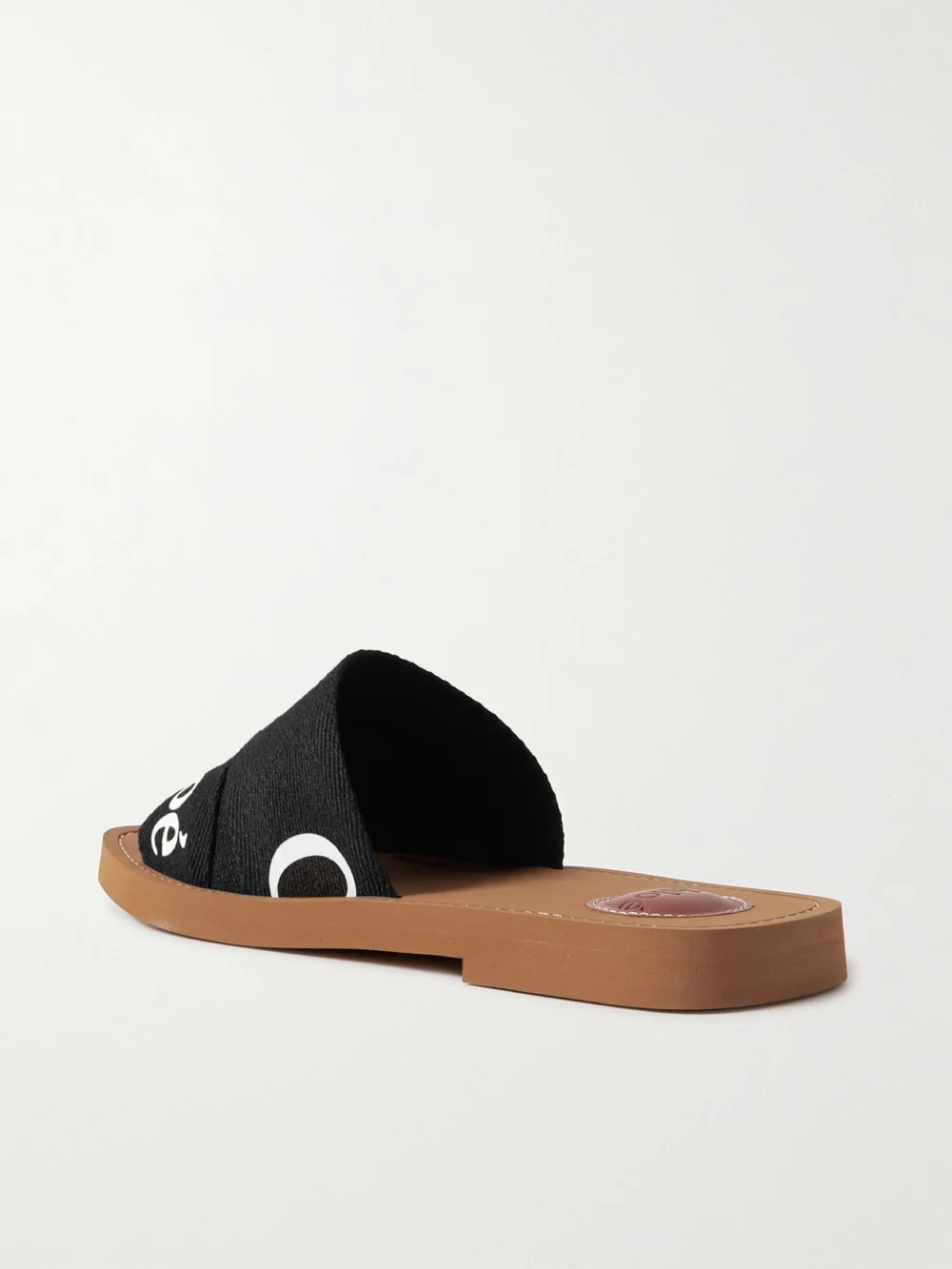 Back view of the Chloé Woody Logo-print Canvas Slides