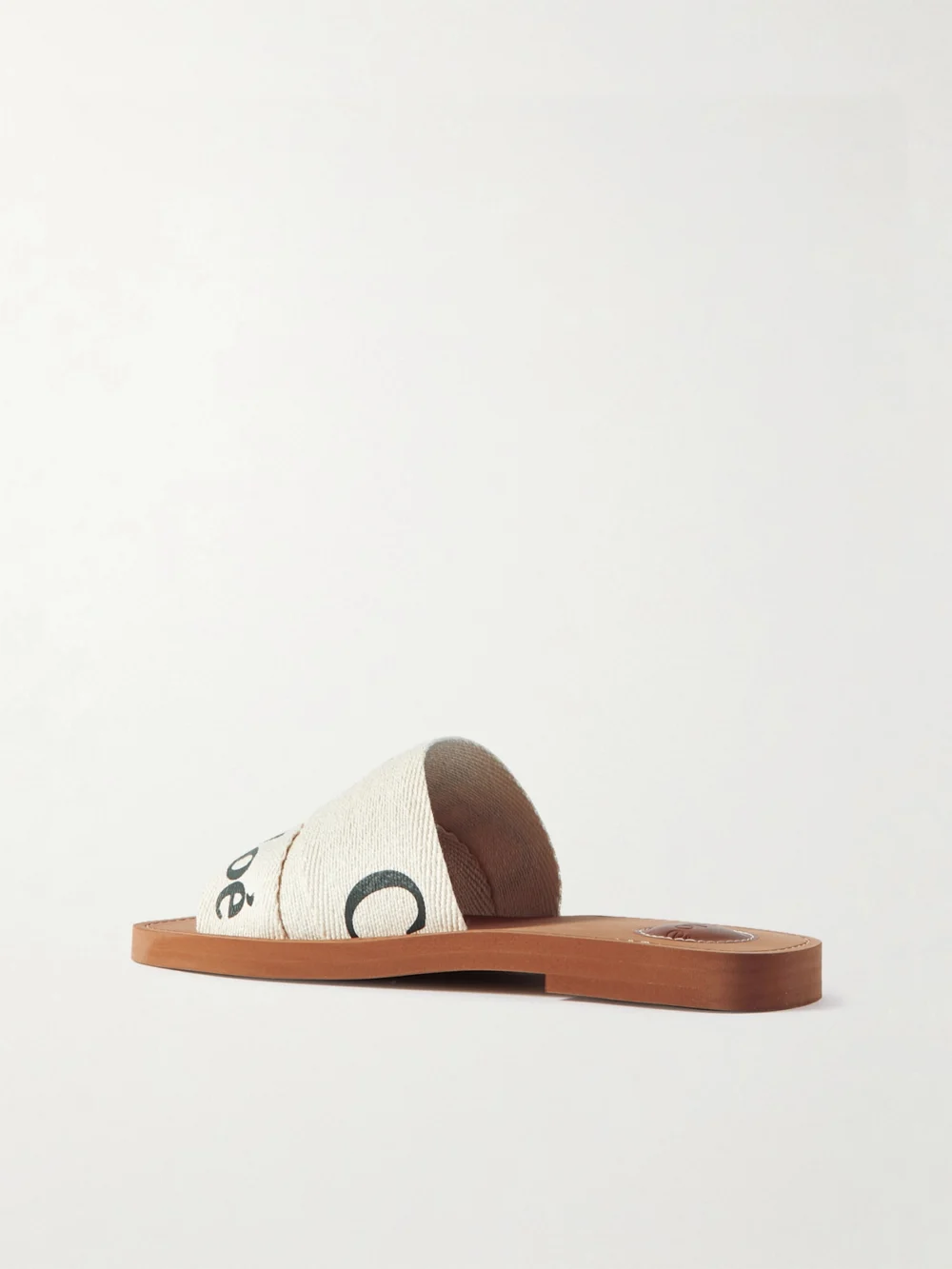 Back view of the Chloé Woody Logo-print Canvas Slides