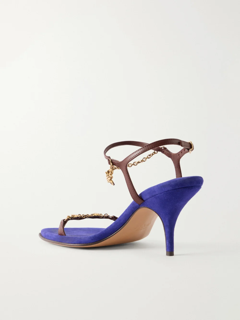 Back view of the Chloé Zia Chain-embellished Leather Sandals