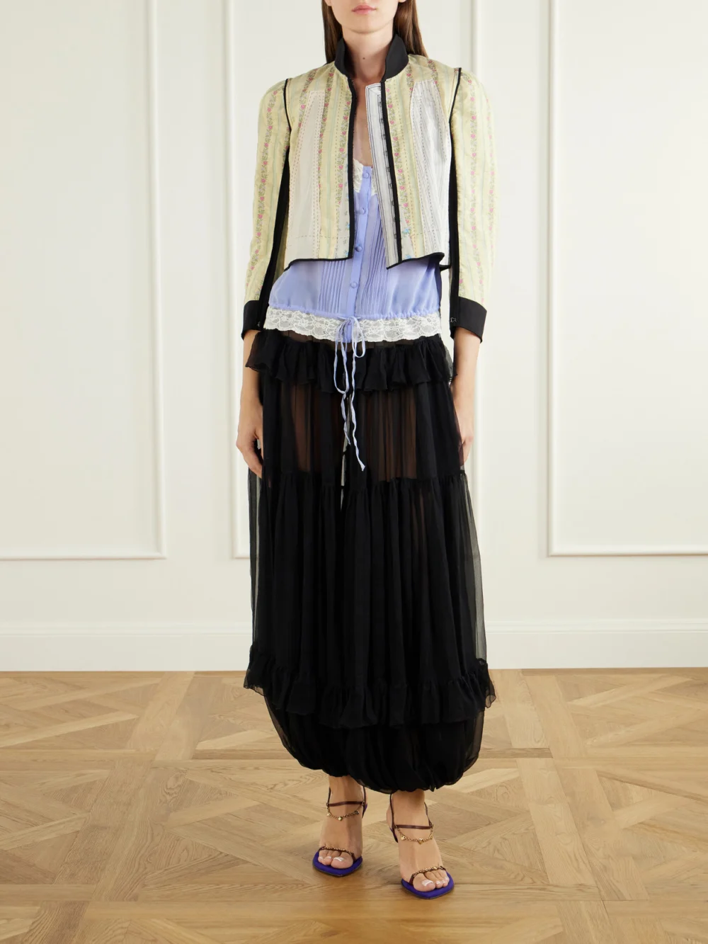 Chloé Zia Chain-embellished Leather Sandals, styled view