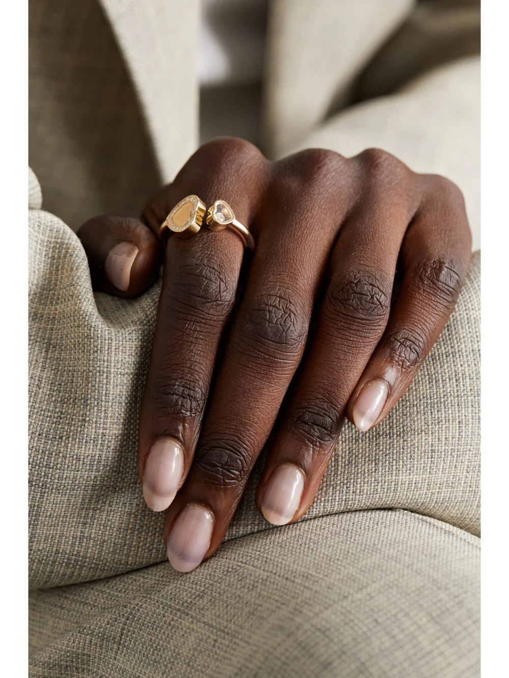 Chopard Happy Hearts 18-karat Gold Diamond Ring, styled view