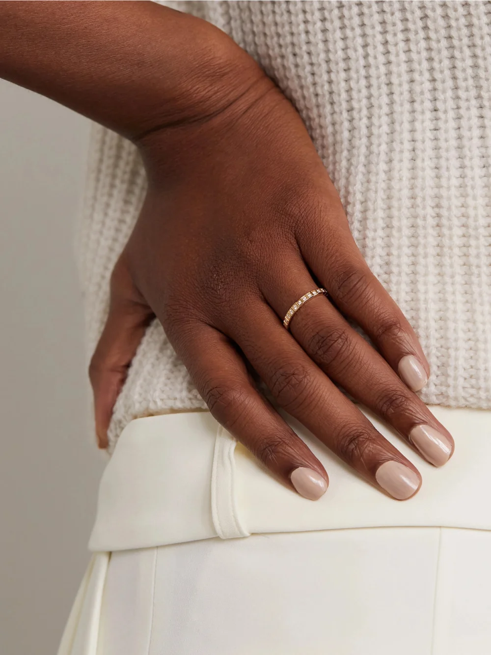 Chopard Ice Cube 18-karat Gold Diamond Ring, styled view