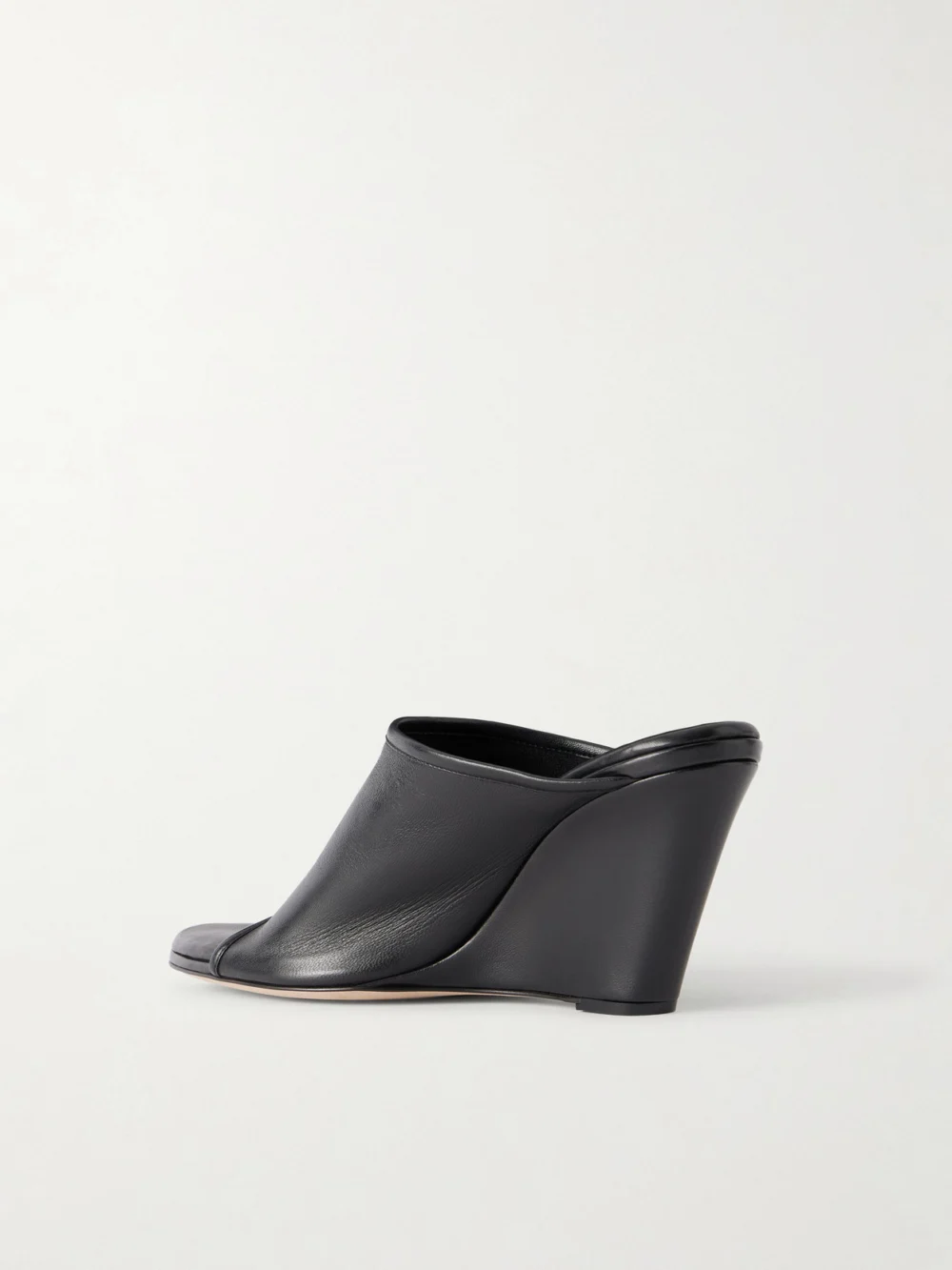 Back view of the Christen 75 Stretch Leather Wedge Mules