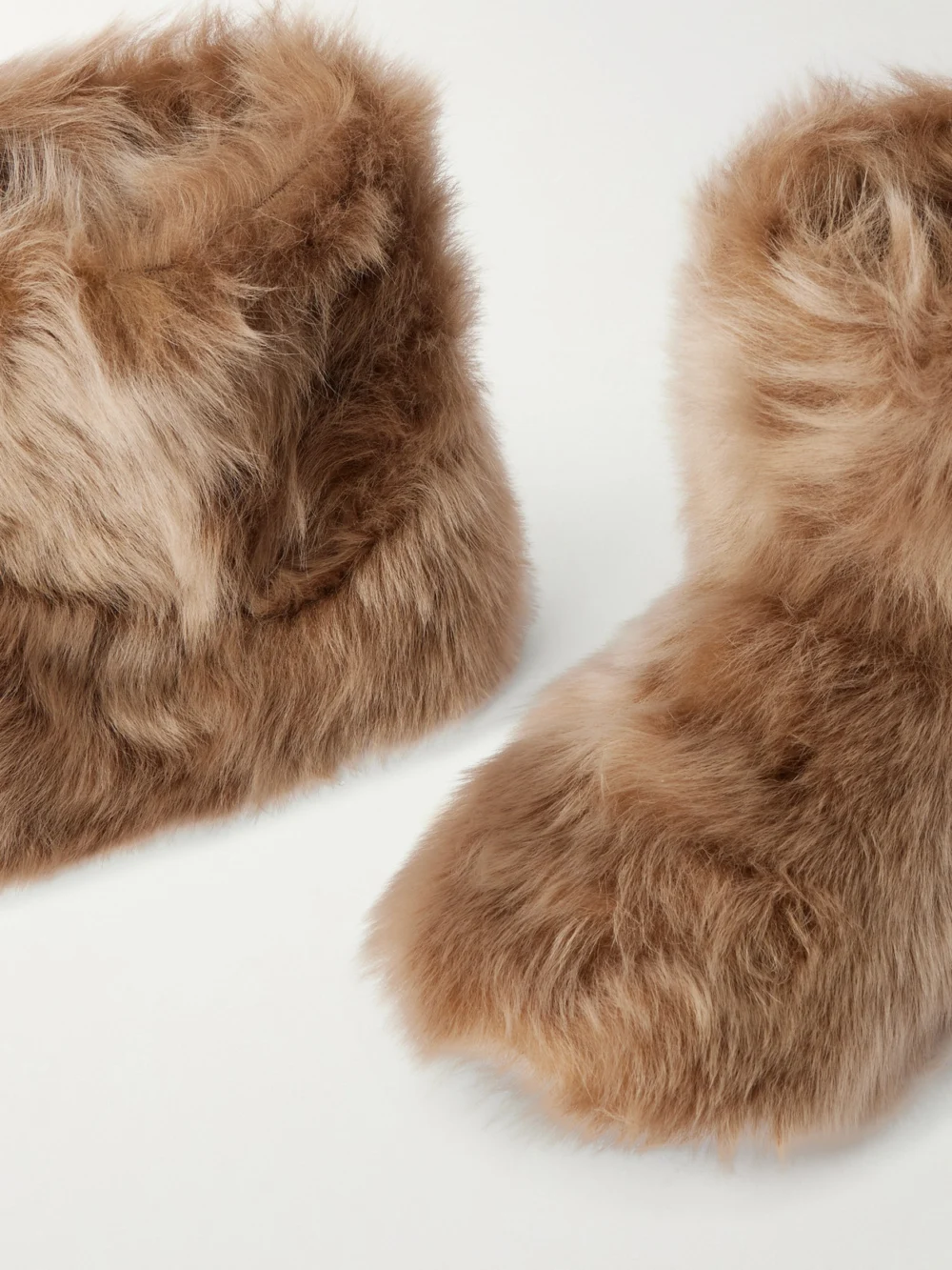 Close-up detail of the Christen Big Boot Shearling Ankle Boots