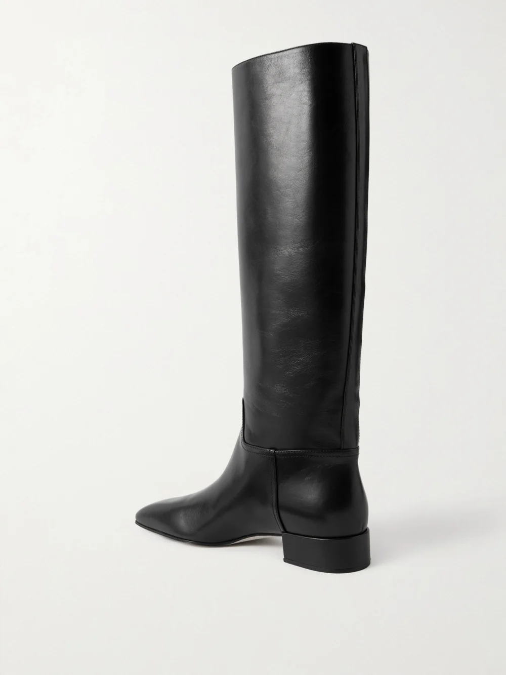 Back view of the Christen Classic Square Leather Knee Boots