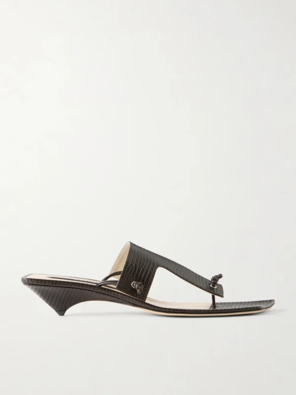 Christen Edge T-strap 35 Lizard-effect Leather Sandals