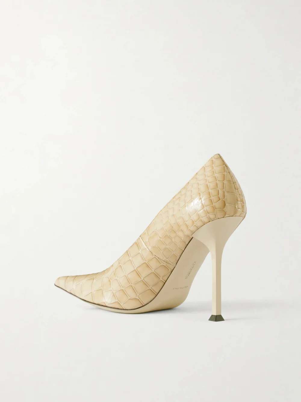 Back view of the Christen Helix 95 Croc-effect Leather Pumps