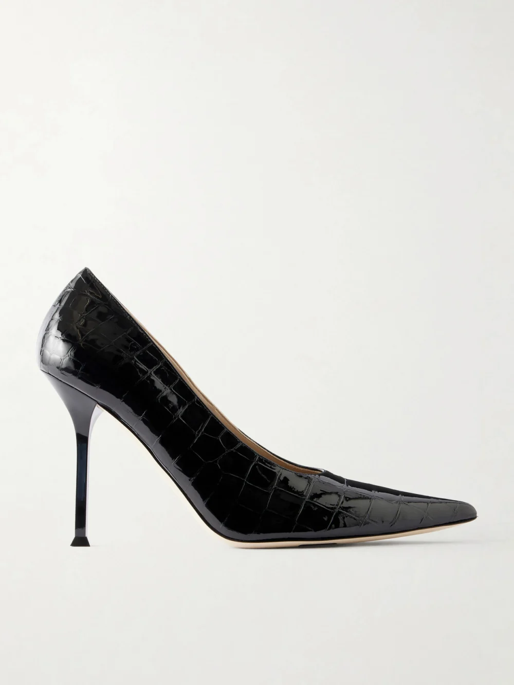 Christen Helix 95 Croc-effect Patent Leather Pumps in black