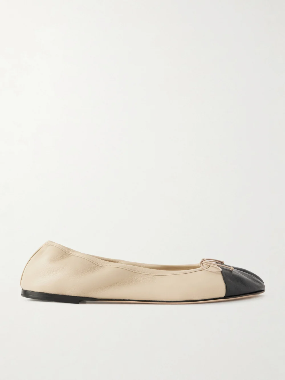 Christen Tabi Split-toe Leather Ballet Flats in cream