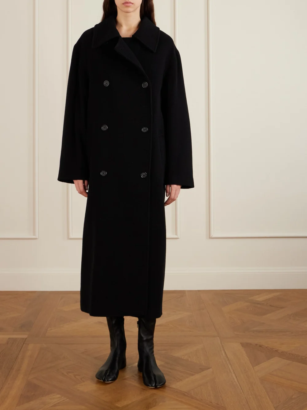 Christen Tabi Split-toe Leather Knee Boots, styled view