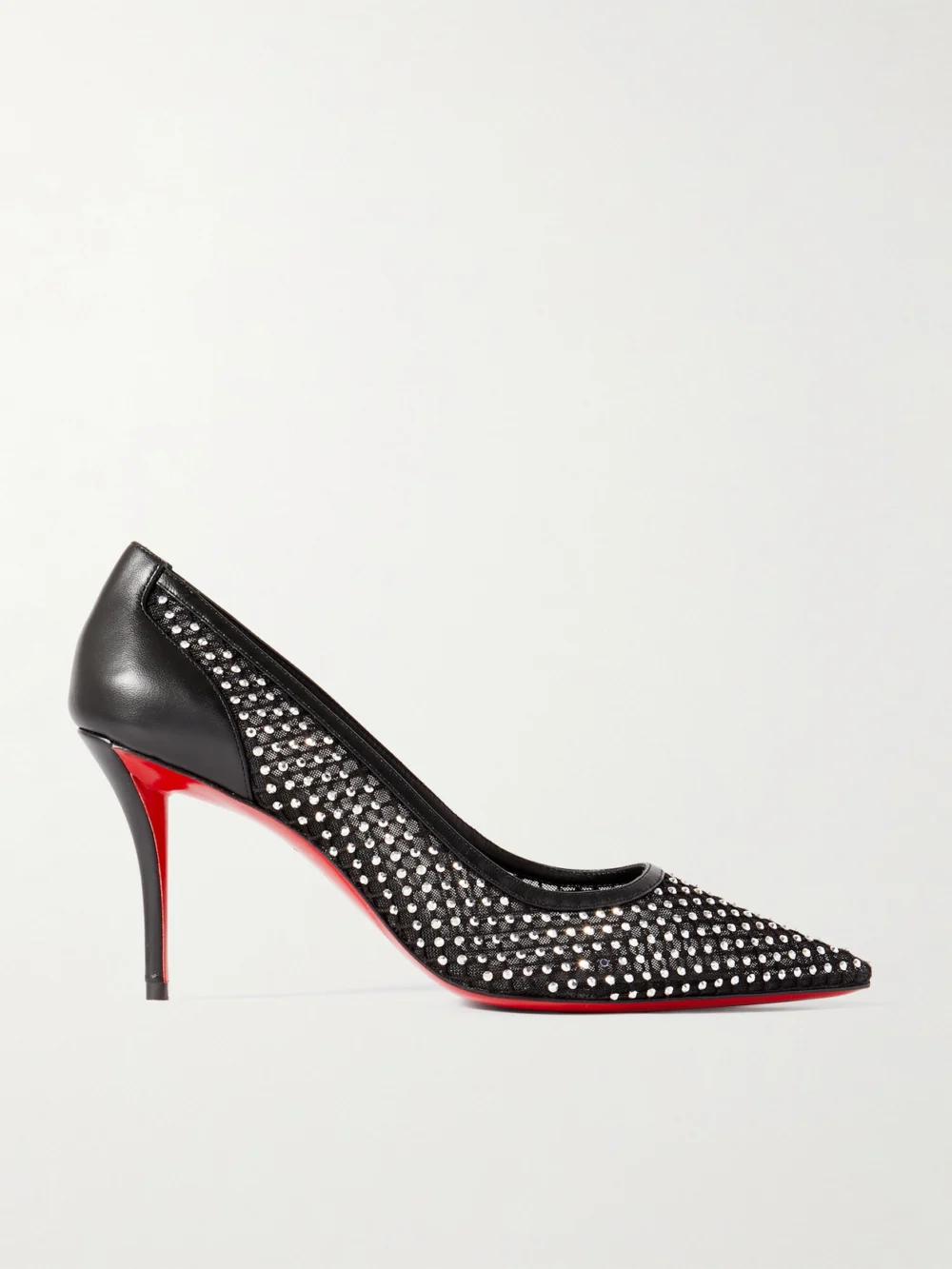 Christian Louboutin Apostropha 80 Crystal-embellished Mesh Pumps in black