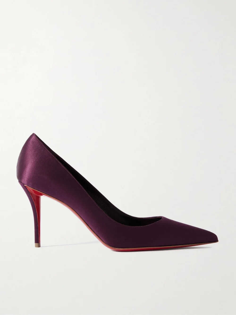 Christian Louboutin Apostropha 80 Satin Pumps in dark purple